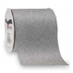 20 Meter Tischband Weihnachten Glitter in Silber, 90 mm