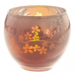 Teelichtglas rund verspiegelt in Rosa, 70 mm