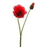 Kunstblume Mohn mit Knospe, 44 cm