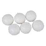 6 kleine Deko Schneebälle als Tischdeko oder zum Aufhängen, 50 mm
