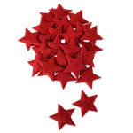 24 Filz Sterne in Rot, 50 mm