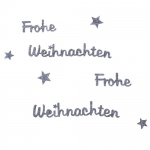 2 Filz Schriftzüge Frohe Weihnachten mit Sternen in Grau