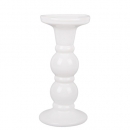 Keramik Kerzenständer für Stabkerzen in Weiß glasiert, 19 cm