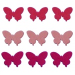 9 Filz Schmetterlinge rosa pink lila, 3 mm