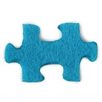 10 Filz Puzzleteile Kommunion, Hochzeit in Türkis, 40 mm