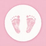 20er Pack Servietten Taufe Babyfüßchen in Rosa, 33 x 33 cm