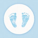 20er Pack Servietten Taufe Babyfüßchen in Hellblau, 33 x 33 cm