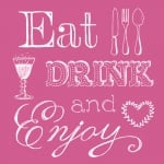 20er Pack Servietten Eat, Drink and Enjoy in Pink, 33 x 33 cm