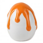 Keramik Ei mit Farbklecks in Orange, 90 mm