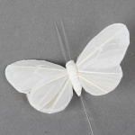 Schmetterling am Draht in Weiß, 75 mm