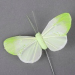Schmetterling am Draht in Hellgrün, 75 mm