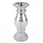 Kerzenständer für Teelichter und Kugelkerzen in Silber gebürstet, 22 cm