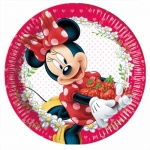 8 Teller Minnie mit Erdbeeren, 23 cm