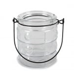 Glas Windlicht Retro mit Henkel Nr. 6, 90 mm