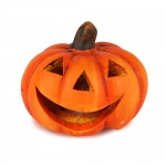 Keramik Halloween Kürbis Gesicht mit LED Beleuchtung Nr. 4, 60 mm