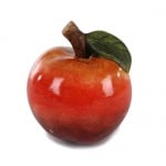 Keramik Deko Apfel in Orange-Rot, 10 cm
