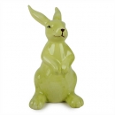 Keramik Osterhase stehend in Grün, 16 cm
