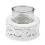 Windlichtglas Deron mit Metall Ornamenten, 80 mm