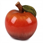 Großer Keramik Deko Apfel in Orange-Rot, 11,5 cm