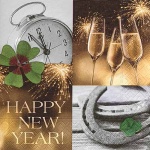 20er Pack Servietten Silvestersymbole, Happy New Year, 33 x 33 cm