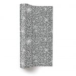 4 Meter Papier Tischläufer Pailletten, Discokugel silber, 32,5 cm