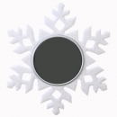 Teelichthalter Glitzer Eiskristall, Schneeflocke in Weiß-Perlmutt, 10 cm
