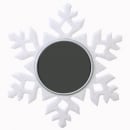 Teelichthalter Glitzer Eiskristall, Schneeflocke in Weiß-Perlmutt, 10 cm
