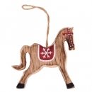 Holz Christbaumschmuck, Pferd zum Aufhängen, 19 cm