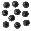 50 Glitzer Kugeln in Schwarz, 15 mm