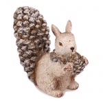 Eichhörnchen glitzernd mit Tannenzapfen, 80 mm