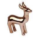 Keramik Hirsch in Kupfer Chromoptik, Nr. 1