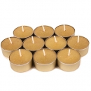 10 Teelichter, goldene Alu Hülle, 4 h Brenndauer