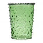 Glas Windlicht, Vase mit Noppen in Grün, 13 cm