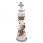 Großer Holz Leuchtturm mit Anker, 38 cm