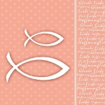 20er Pack Servietten Kommunion, Christliche Fische, Glaube in Apricot, 33 x 33 cm