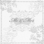 16er Pack Prägeservietten Hochzeit Mr & Mrs in Weiß/Silber, 33 x 33 cm