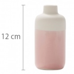 Kleines Keramik Väschen in Rosa/Weiß, 12 cm