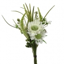 Kunstblume Frühlingssträußchen in Weiß/Grün, 32 cm