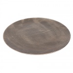Dekoteller glatt mit Holz Struktur in Hellbraun metallic, 33 cm