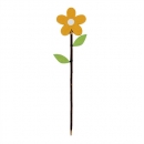 Deko Holz Blumen Pick in Sonnengelb, 31 cm