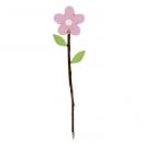 Deko Holz Blumen Pick in Rosa, 31 cm
