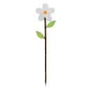 Deko Holz Blumen Pick in Weiß, 31 cm
