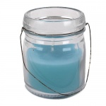 Kerzenglas Vintage mit Henkel in Blau, 82 mm