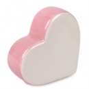 Keramik Herz stehend in Rosa, 80 mm