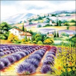 20er Pack Servietten Lavendelfelder 33 x 33 cm
