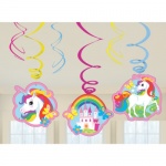 6 tgl. Kindergeburtstag Raumdeko Spiralen Set, Einhorn 6 tgl. Kindergeburtstag Raumdeko Spiralen Set, Einhorn
