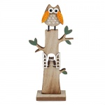 Deko Holz Baum mit Eulen, 29 cm Deko Holz Baum mit Eulen, 29 cm