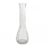 Glas Flaschen Vase Ferdi mit Rillen, 21,5 cm