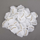 60 Blütenblätter, Hochzeit, in Weiß mit goldenem Schriftzug -Just married-, 58 mm