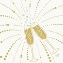 Duni Zelltuch Servietten Festive Cheers White, 33 x 33 cm